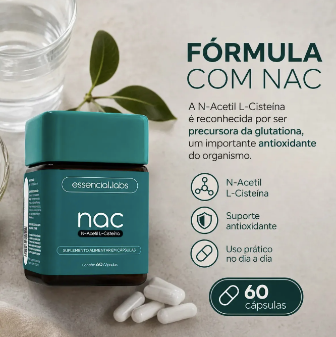 NAC 600mg fórmula exclusiva N-Acetil L-Cisteína 60 cápsulas primewellia