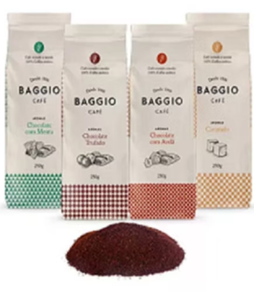 Café Torrado Moído Aromatizado Baggio 4 Unidades