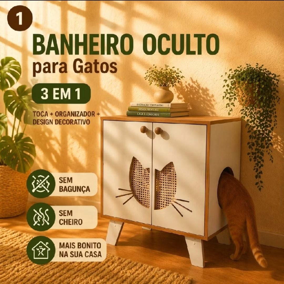 loja pet para gatos banheiro oculto 3em1 toca