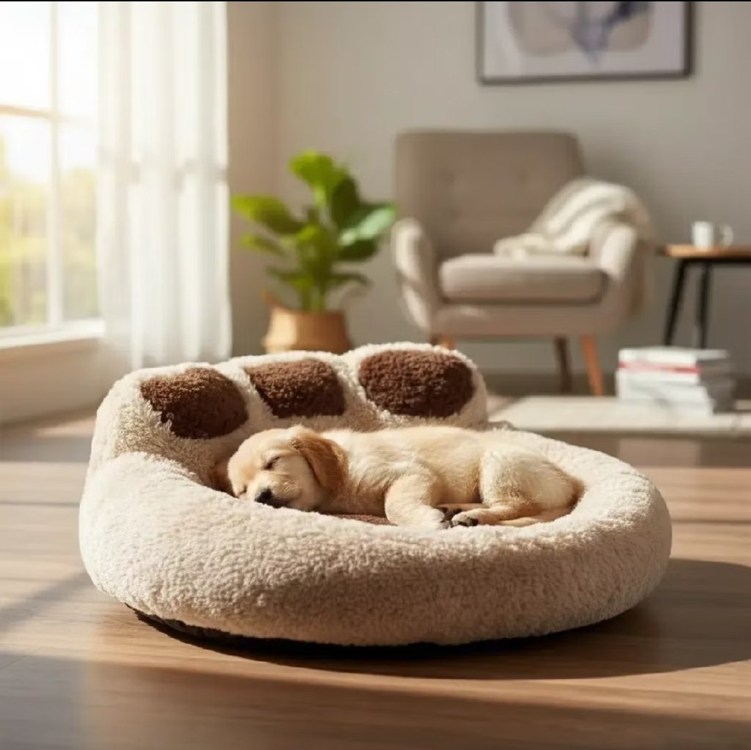 cama pet donut pelúcia formato pata redonda cachorros gatos