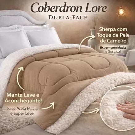 achadinhos shopee coberdron edredom dupla face queen sherpa