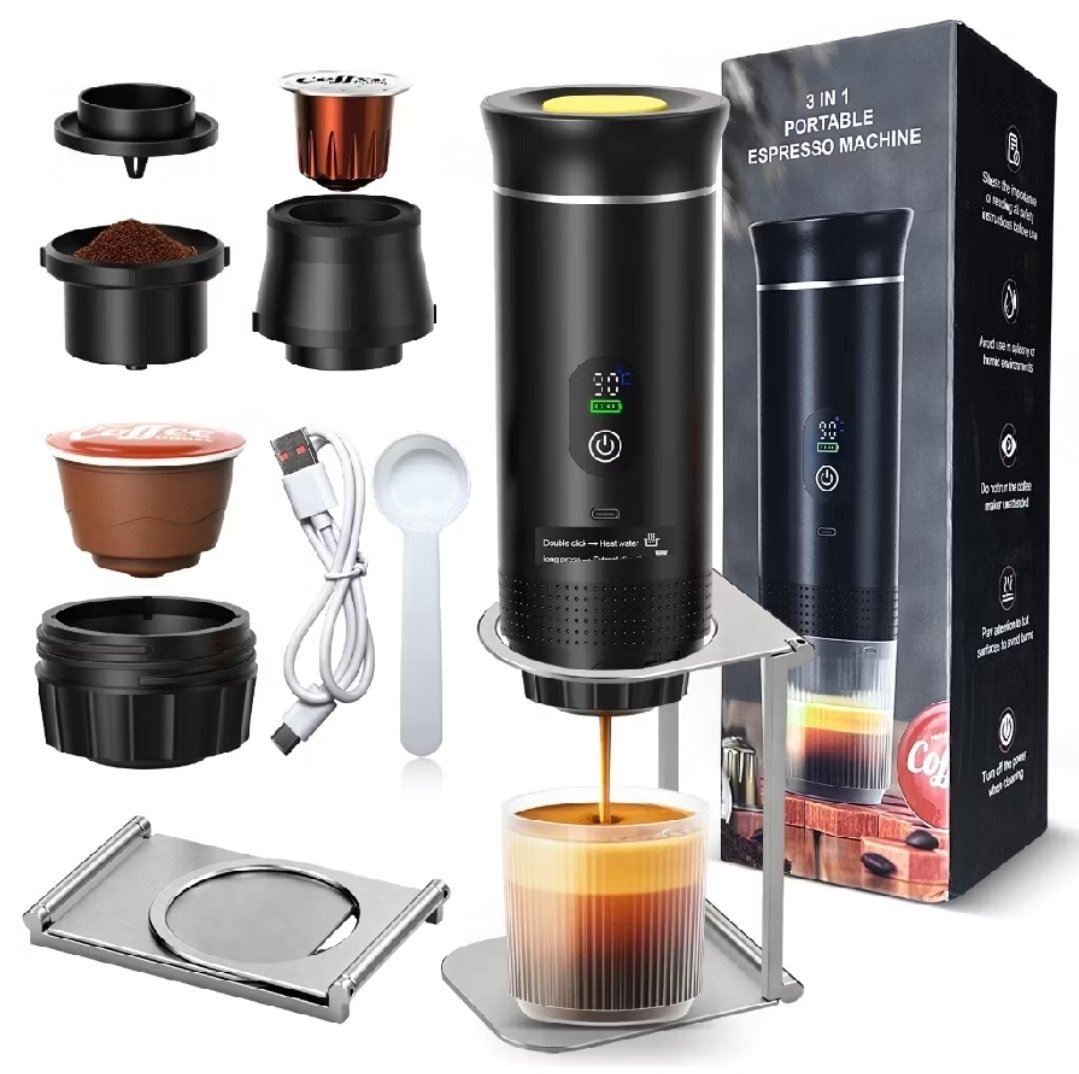 Máquina de Café Portátil 3em1 Alta Pressão