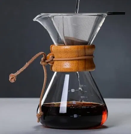 achadinhos shopee passador café vidro coador inox Chemex