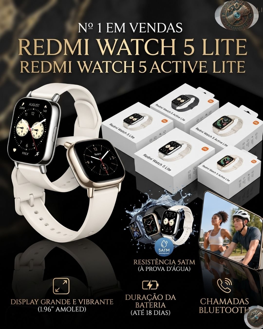smartwatch mais vendido mercado livre Redmi Watch 5 Active branco Xiaomi