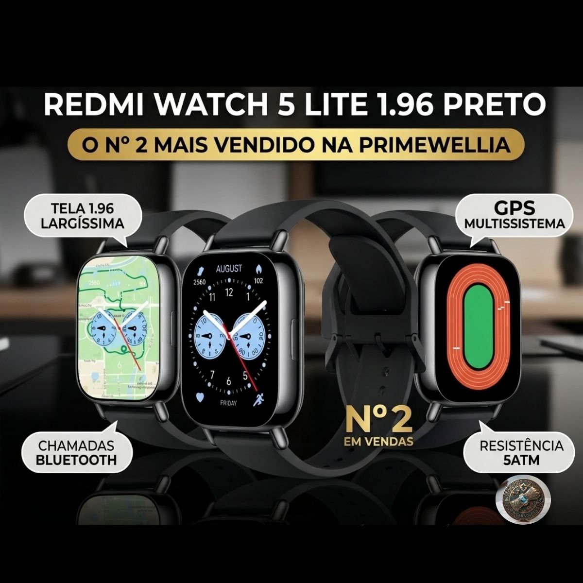 smartwatch mais vendido mercado livre Redmi Watch 5 Lite preto Xiaomi AMOLED GPS