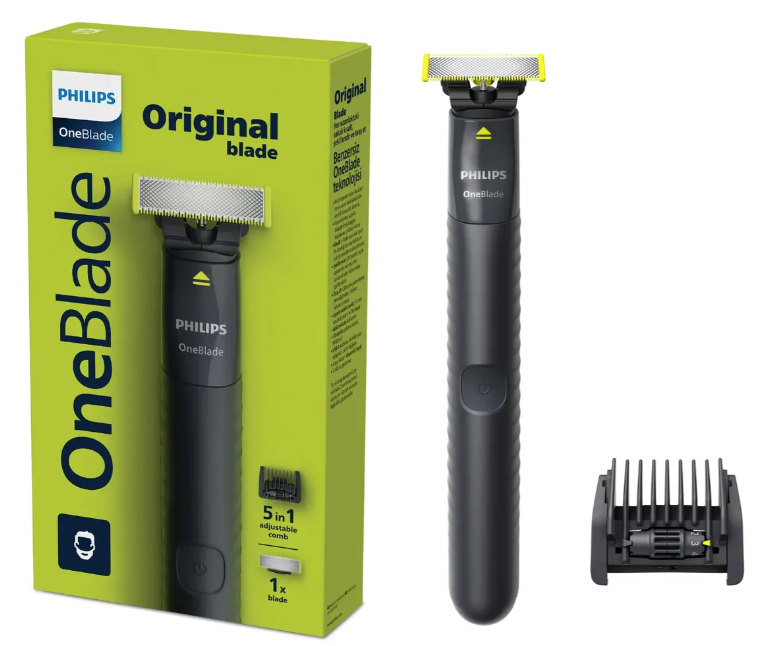Barbeador Aparador Elétrico Philips OneBlade Pente 5 em 1 Sem Fio À Prova D'água