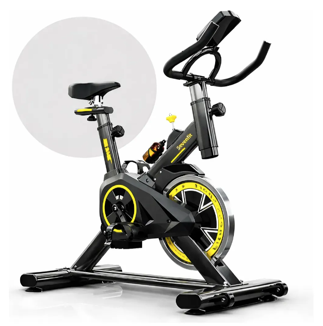 Bicicleta Ergométrica Fitness Sevenfit 6kg Inércia Preta Amarela