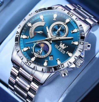 Relógio Olevs Masculino Pulseira Aço