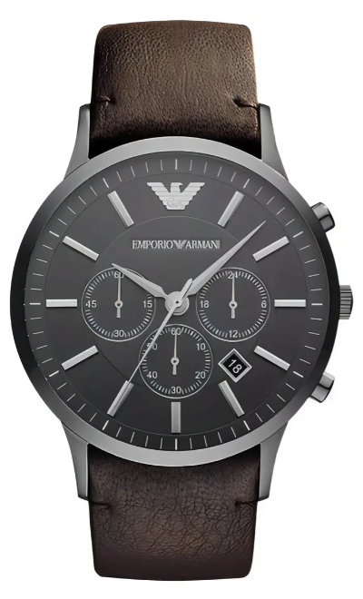 Relógio Emporio Armani Masculino Couro Preto AR2462